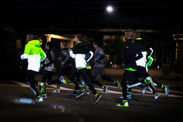 Group of night runners